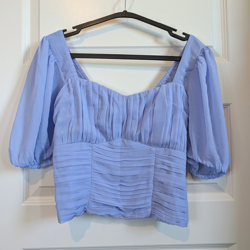Abercrombie & Fitch Pleated Puff Sleeve Top